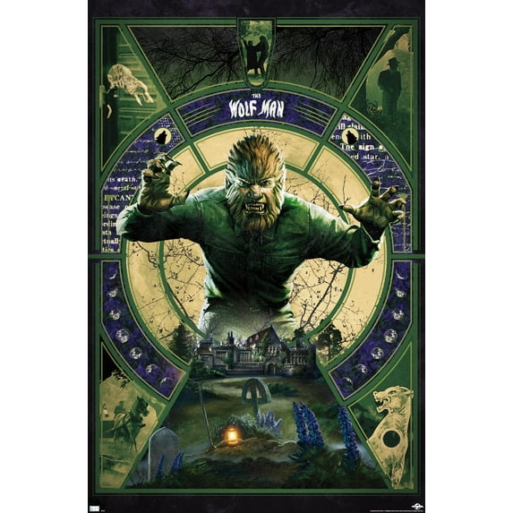 The Wolf Man - Illustration Wall Poster, 14.725" x 22.375"