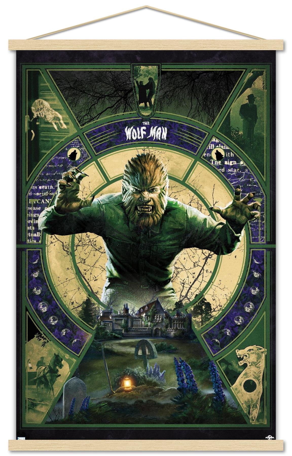 The Wolf Man - Illustration Wall Poster with Magnetic Frame, 22.375" x 34"