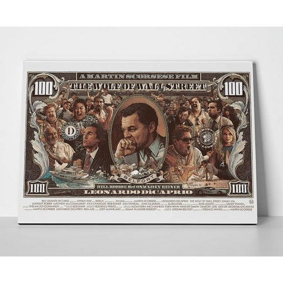 The Wolf of Wall Street Red Poster or Wrapped Canvas