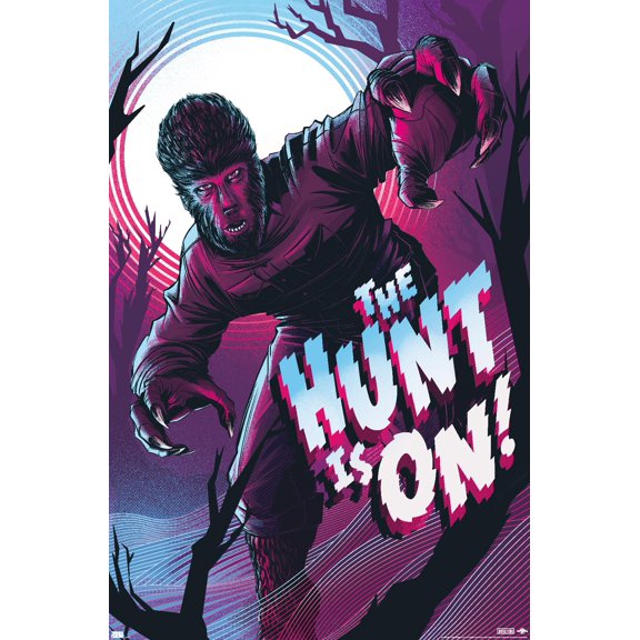 The Wolfman - The Hunt Is On by Cesar Moreno Wall Poster, 22.375" x 34"
