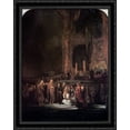 thumbnail image 1 of The Woman taken in Adultery 28x36 Large Black Ornate Wood Framed Canvas Art by Rembrandt, 1 of 2