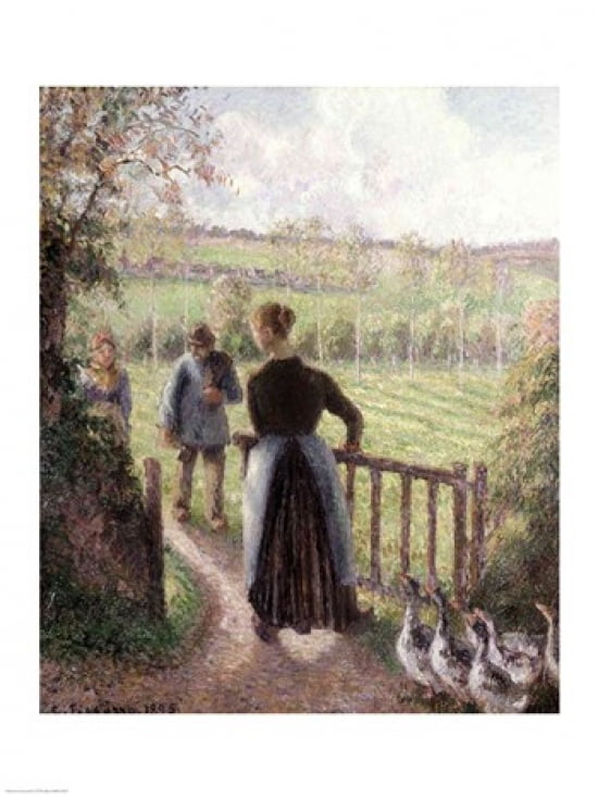 The Woman with the Geese 1895 Canvas Art - Camille Pissarro (18 x 24)