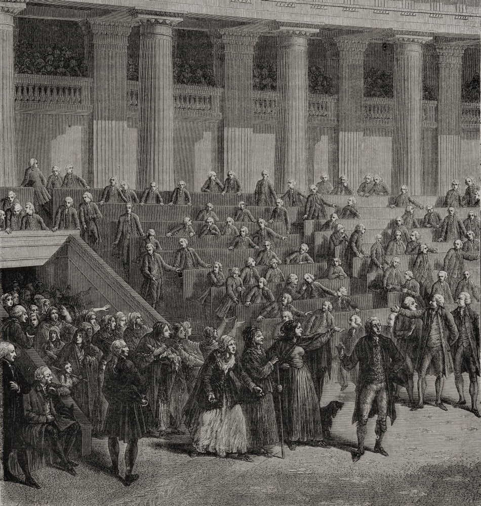 The Women Invade The Assembly 5Th October 1789 From Histoire De La Revolution Francaise By Louis Blanc Canvas Art - Ken Welsh  Design Pics (14 x 15)