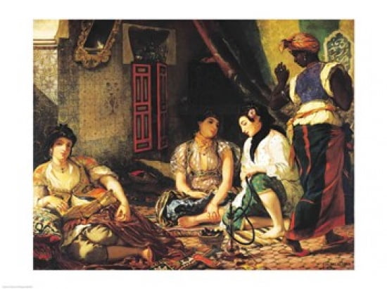 The Women of Algiers in their Apartment 1834 Canvas Art - Eugene Delacroix (24 x 18)