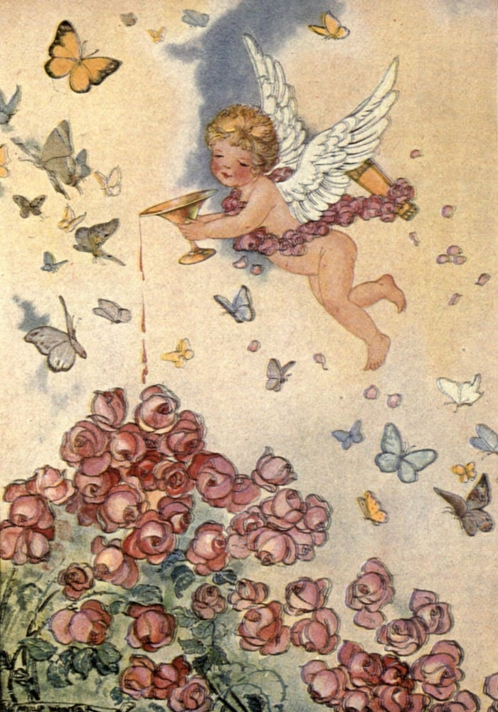 The Wonder Garden 1919 Roses of nectar Canvas Art - Milo Winter (18 x 24)