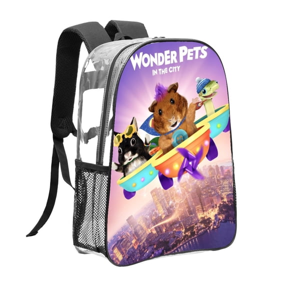 The Wonder Pets!-theme Clear Backpack Heavy Duty Transparent Bag See Through Bookbag for Work, Sport, College, Travel12.2X16.9"(31X43cm)