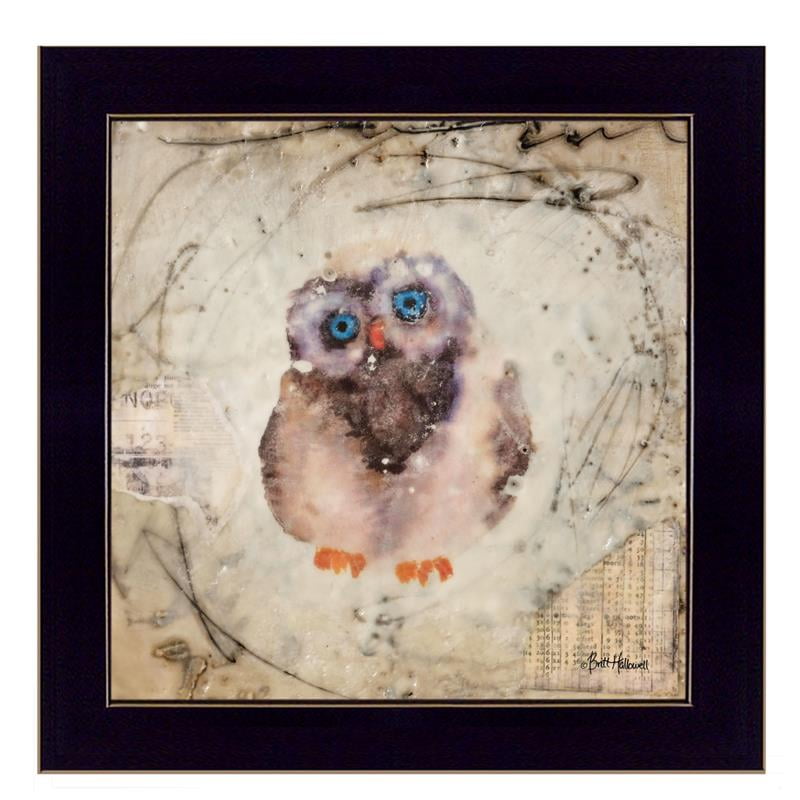 Whimsical Owl Print on Canvas with Black Frame for Kids