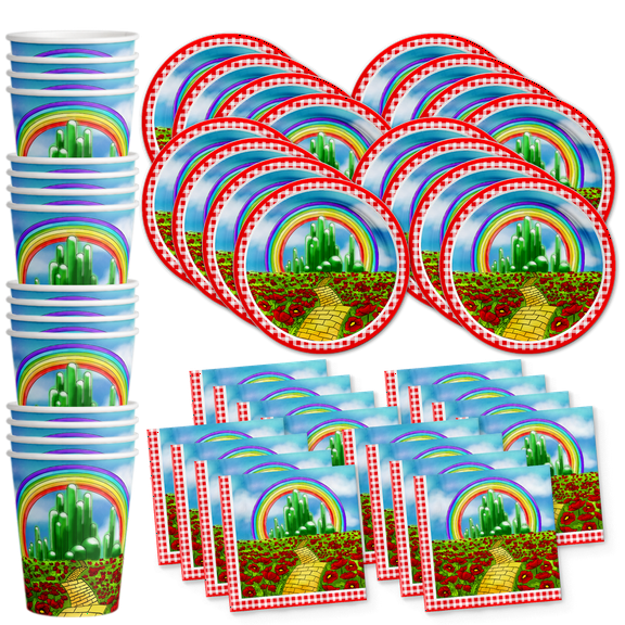 The Wonderful Wizard of Oz Birthday Party Supplies Set Plates Napkins Cups Tableware Kit for 16