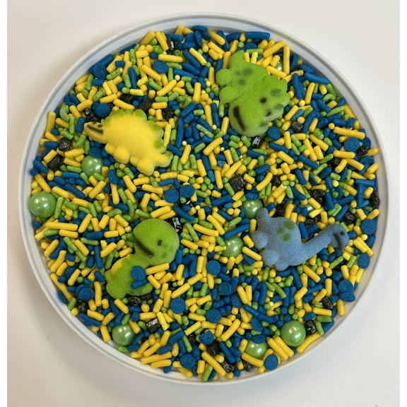 The Wondering Dinosaur Confetti Sprinkles, Cake, Cookie, Donut, Cakepop Toppings, 6 oz.