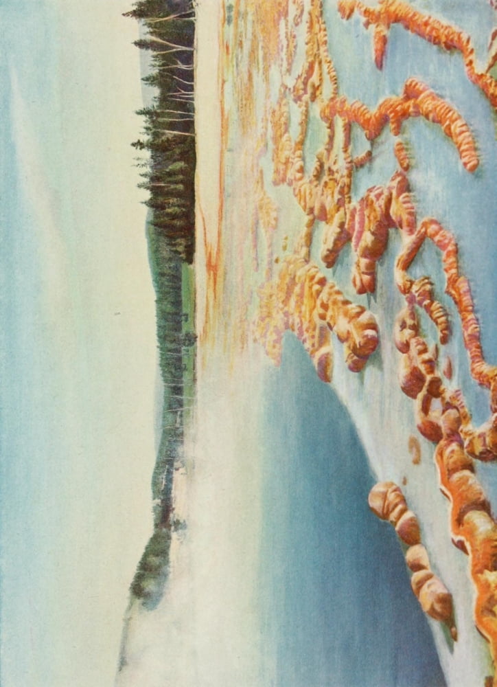 The Wonders of the World 1910 The Sapphire Hot Springs Yellowstone Park Canvas Art - Unknown (18 x 24)