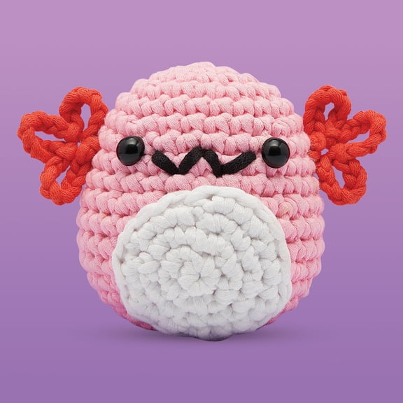 The Woobles Beginner Crochet Amigurumi Kits - Strawberry the Axolotl