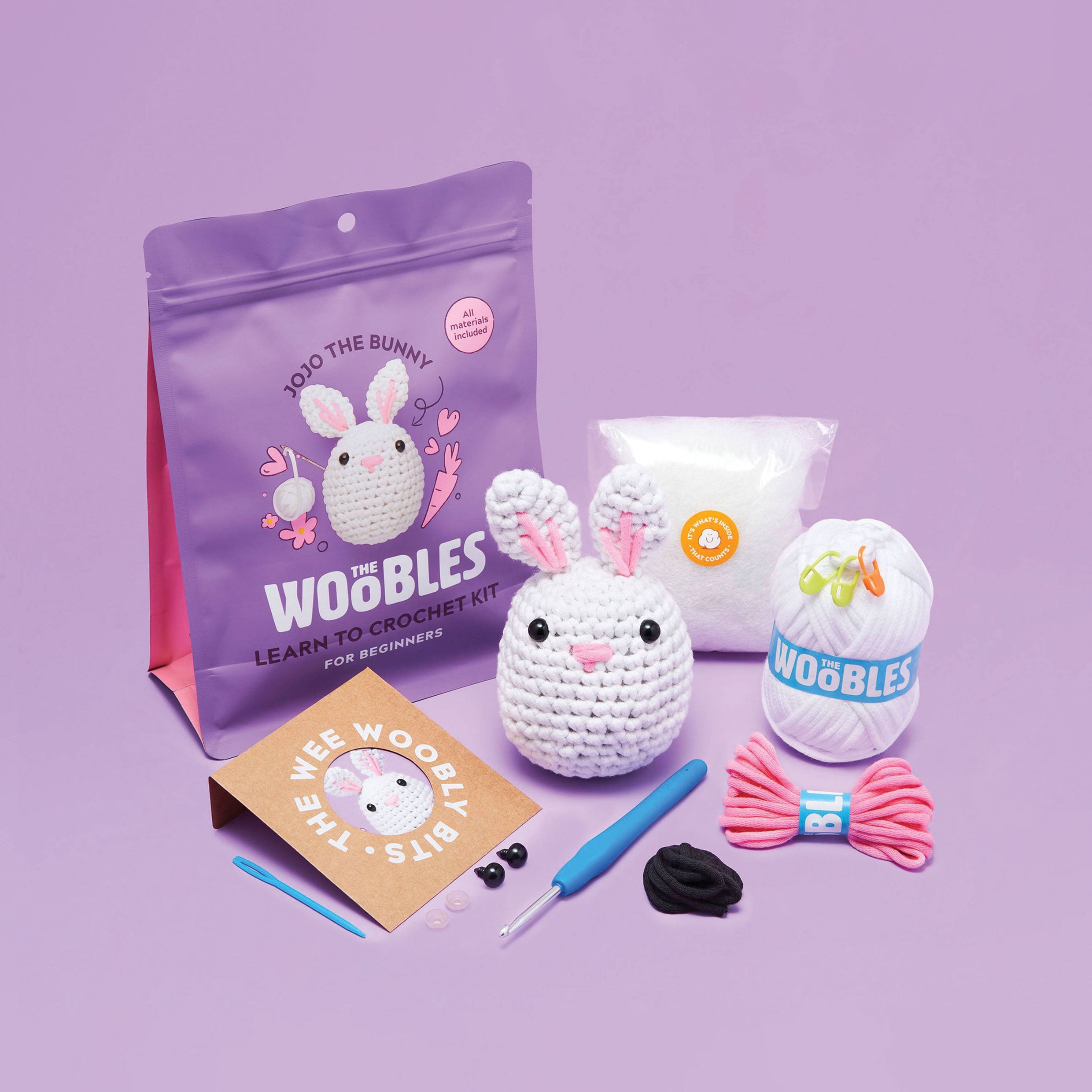 The Woobles Beginners Crochet Kit with Easy Peasy Yarn as seen on