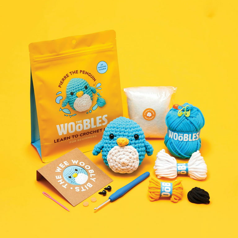  The Woobles Easy Peasy Beginner Bundle Crochet Kit  (Penguin,Chick,Fox & Bunny) with Easy Peasy Yarn- All in One Crochet  Knitting Kit- Crochet Kit Bundle for Beginners with Step-by-Step Video  Tutorials