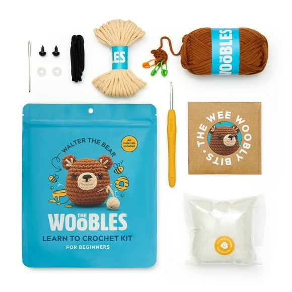 The Woobles Beginner Crochet Amigurumi Kits - Walter the Bear