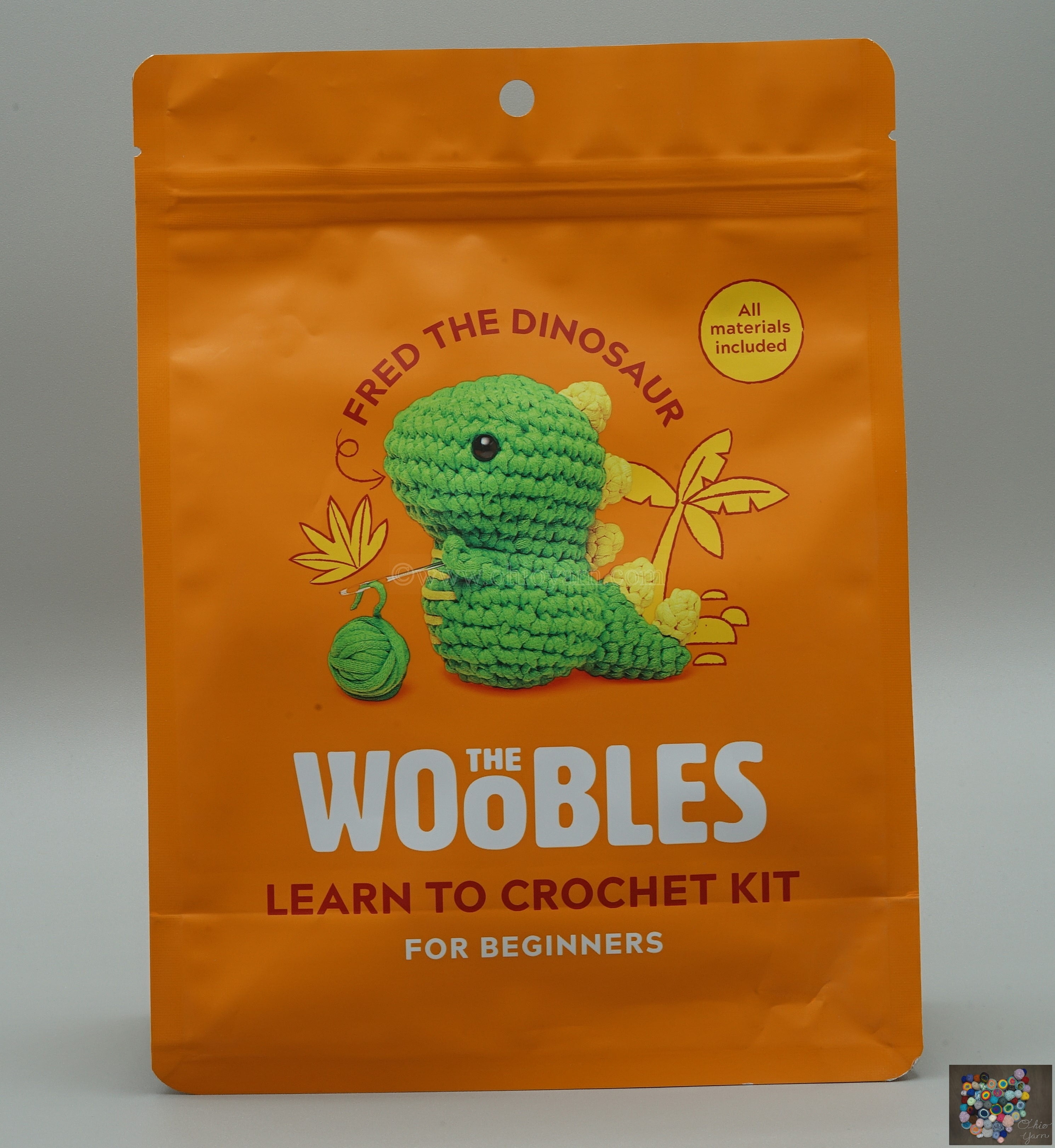 The Woobles Learn to Crochet Kit Fred the Dinosaur