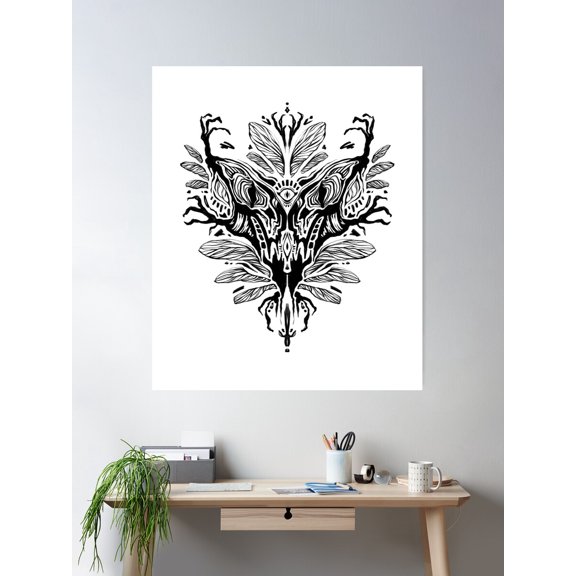 The Woodland Creature - Black Poster Wall Art, Modern Wall Decor For Living Room Bedroom, 8x12 UNFRAMED