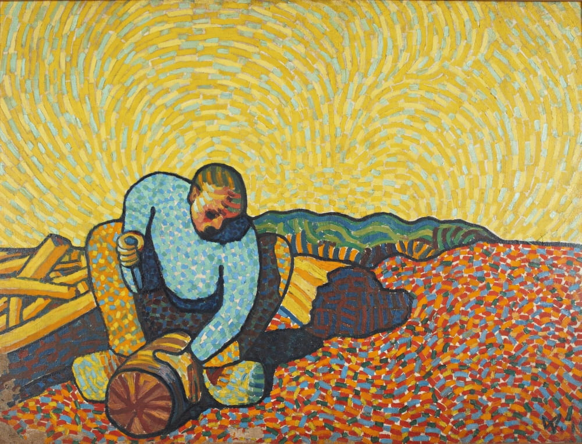 The Woodworkers 1911 Canvas Art - Wilhelm Morgner (18 x 24)