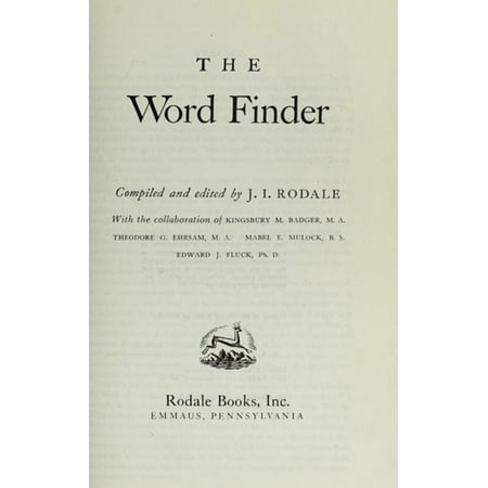 Pre-Owned The Word Finder (Hardcover) 0878571388 9780878571383
