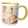thumbnail image 1 of 3drose, the Word Love Created with Pink Pointe Shoes, 15oz Two-tone Yellow Mug, 1 of 6