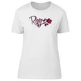 thumbnail image 1 of The Word Rose With A Flower  T-Shirt Women -Image by Shutterstock, Female x-Large, 1 of 2