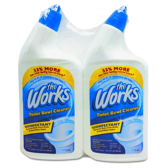 The Works 33302WKCT Disinfectant Toilet Bowl Cleaner, 32 oz Spray Bottle, 2 per Pack Case of 6 Packs