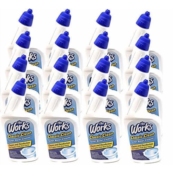The Works Classic Clean Toilet Bowl Cleaner - Liquid, Fresh Scent - 16 Pack, 24 Fl Oz Each