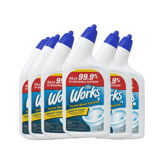 The Works Toilet Bowl Cleaner 24 oz  Heavy Duty Rust & Lime 6 Pack