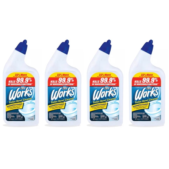 The Works Toilet Bowl Cleaner, 32 Ounce, 4 Count, 4 Pack