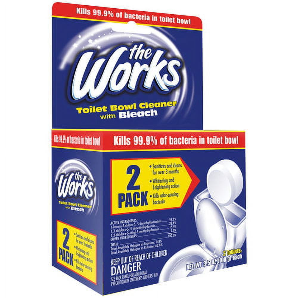 The Works Toilet Bowl Cleaner with Bleach, 3.5 oz, 2 ct
