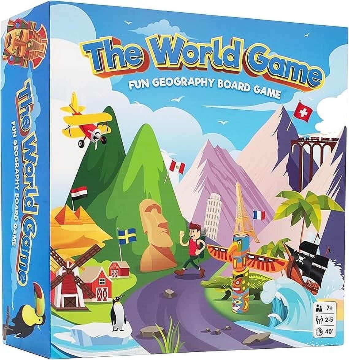 The World Game - Fun Geography Board Game - Educational Game for Kids & Adults, 2-5 players