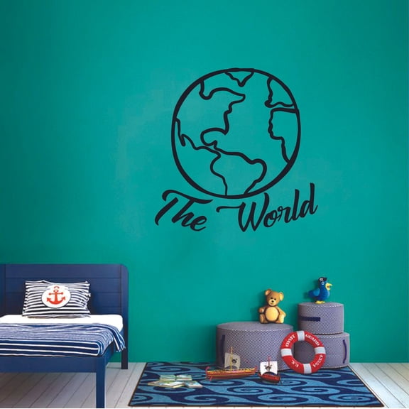 The World Globe Earth Newborn Baby Babies Quote Wall Sticker Art Decal for Girls Boys Room Bedroom Nursery Kindergarten House Fun Home Decor Stickers Wall Art Vinyl Decoration Size (20x20 inch)