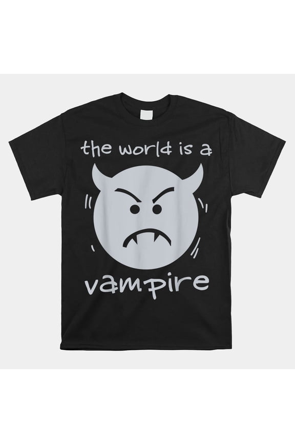 The World Is A Vampire Grumpy Devil Face Horror Meme Unisex T-Shirt, Size S-5XL