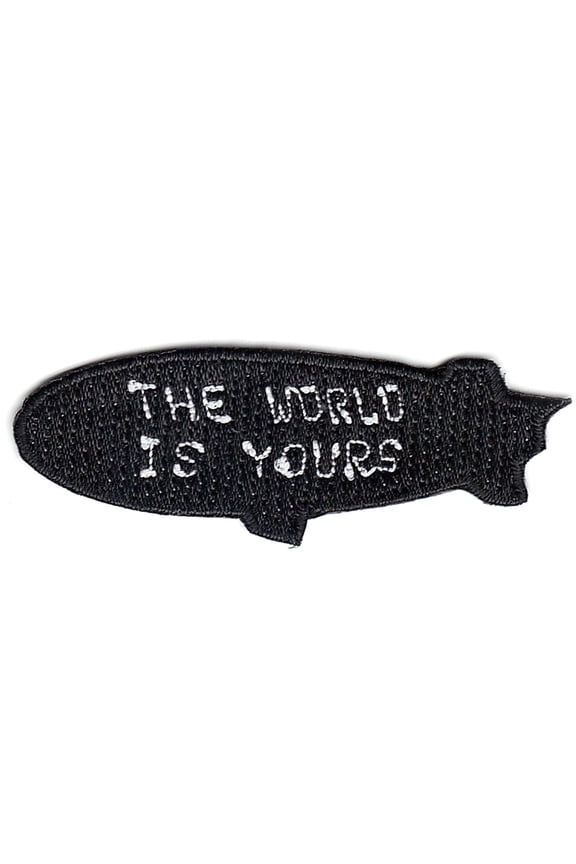 The World Is Yours Blimp Iron On Embroidered Patch