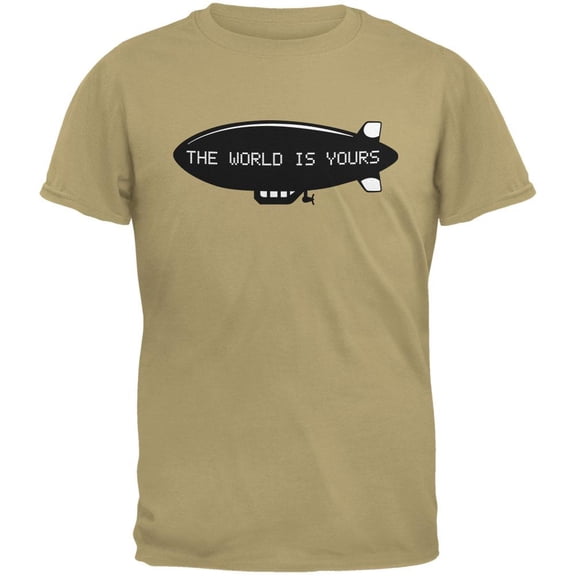 The World Is Yours Blimp Tan Adult T-Shirt - Large