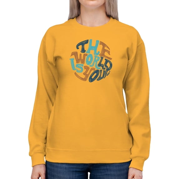 The World Is Yours Groovy Style Sweatshirt Women -Image by Shutterstock, Female x-Large