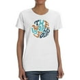 thumbnail image 1 of The World Is Yours Groovy Style T-Shirt Women -Image by Shutterstock, Female 5X-Large, 1 of 4