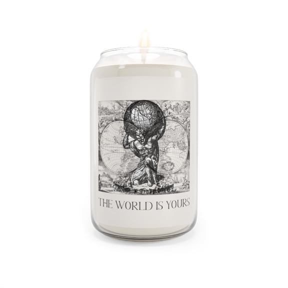 The World Is Yours IV | World Map Atlas Affirmation Candle - Vanilla Bean, 13.75oz