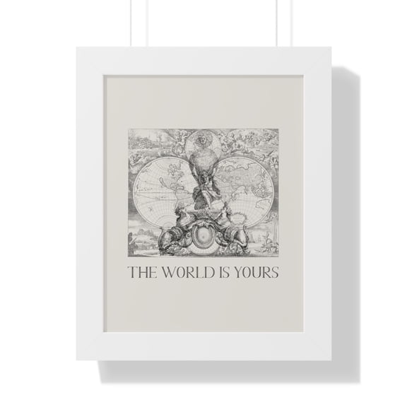 The World Is Yours V | World Map Atlas Print with Frame
