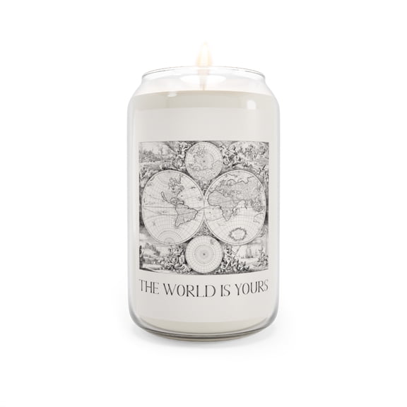 The World Is Yours | World Map Affirmation Candle - Comfort Spice, 13.75oz