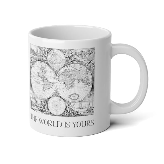 The World Is Yours | World Map Mug - 20oz, White