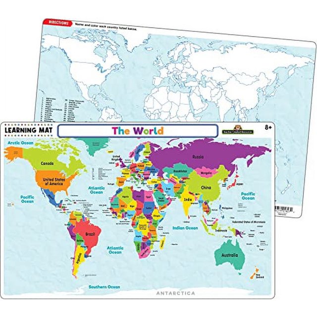 The World Map Learning Mat [TCR21020] - Walmart Business Supplies