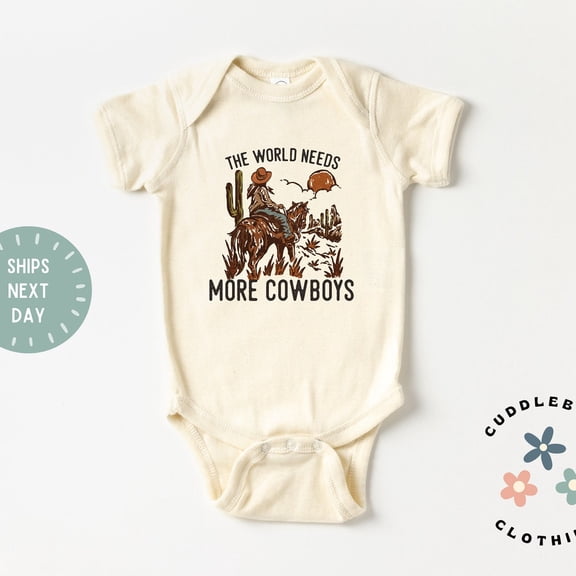 The World Needs More Cowboys Baby Bodysuit, Western Cowboy Farm Baby, Ranch Hand Baby Gift, Baby Gift