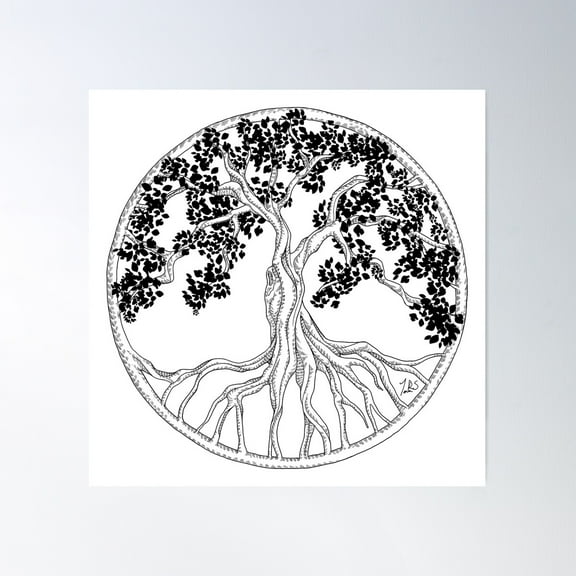 The World Tree Poster Wall Art, Modern Wall Decor For Living Room Bedroom, 16x16 UNFRAMED