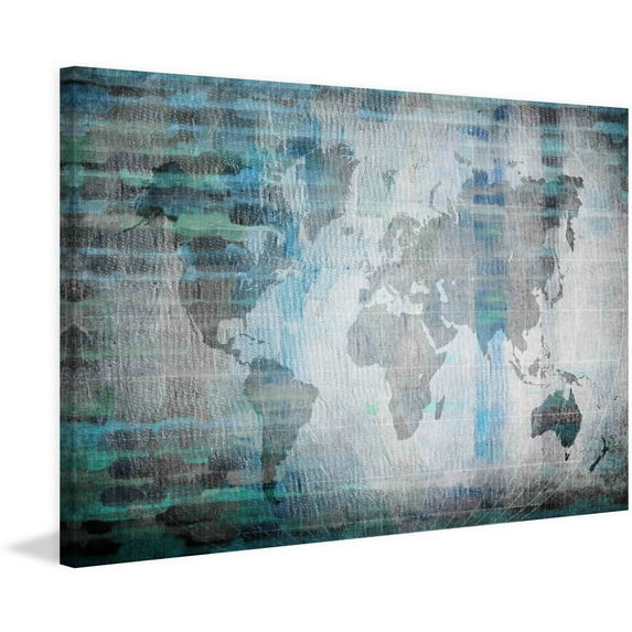 "The World in Blue" Painting Print on Wrapped Canvas