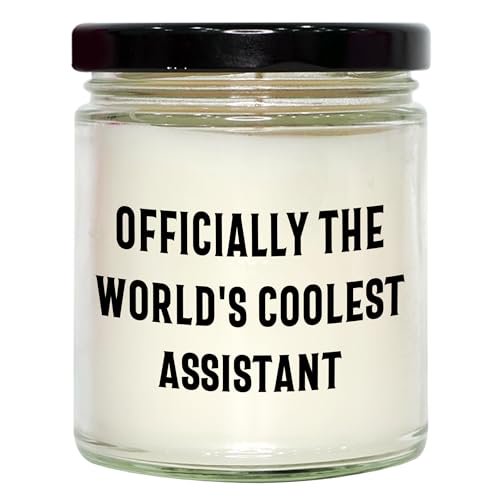 The World's Coolest Assistant Gifts: Vanilla Soy Candle for Assistants Birthday Presents from Mom to Assistant, Funny Quote Officially for Assistant Assistant Lovers