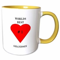 3drose, the Worlds Best Grandson, 15oz Two-tone Yellow Mug