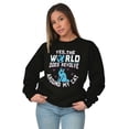 thumbnail image 1 of The Worlds Revolves Around my Cat Women Plus Size Crewneck Sweatshirt Brisco Brands 2X, 1 of 5