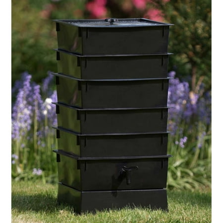 The Worm Factory® 5-Tray Recycled Plastic Worm Composter - Black
