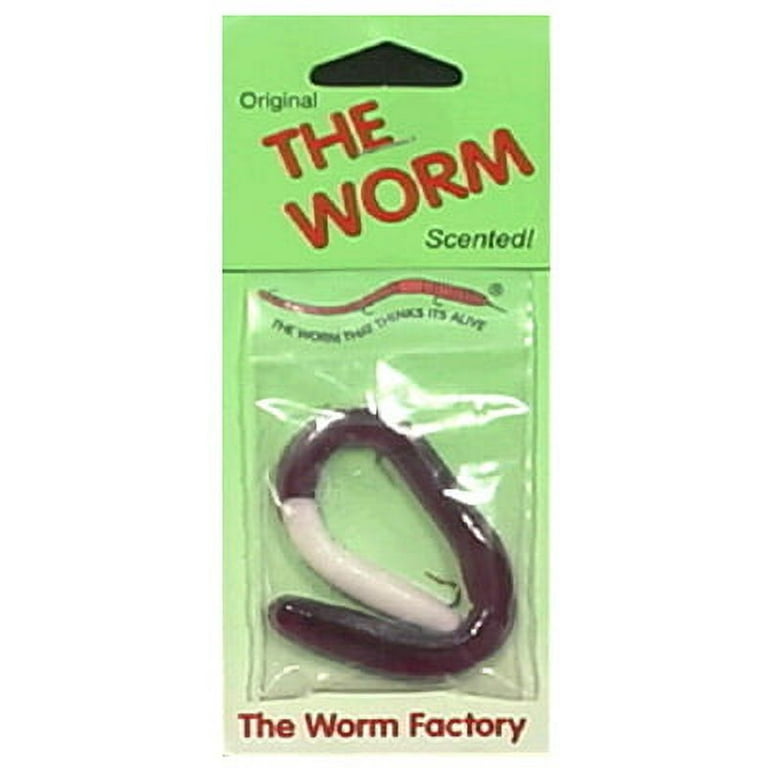 The Worm Factory 6 Purple/White Pre-Rigged Worm, Soft Baits