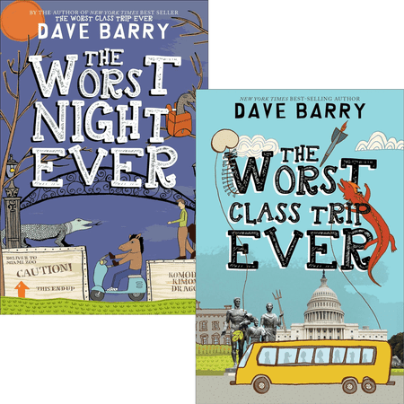 "The Worst" Book Set : The Worst Night Ever & The Worst Class Trip Ever by Dave Barry (Hardcover Collection)